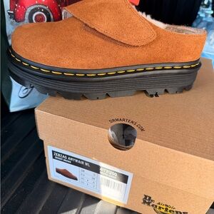 Dr. Martens Tan Suede Slip-On Shoes